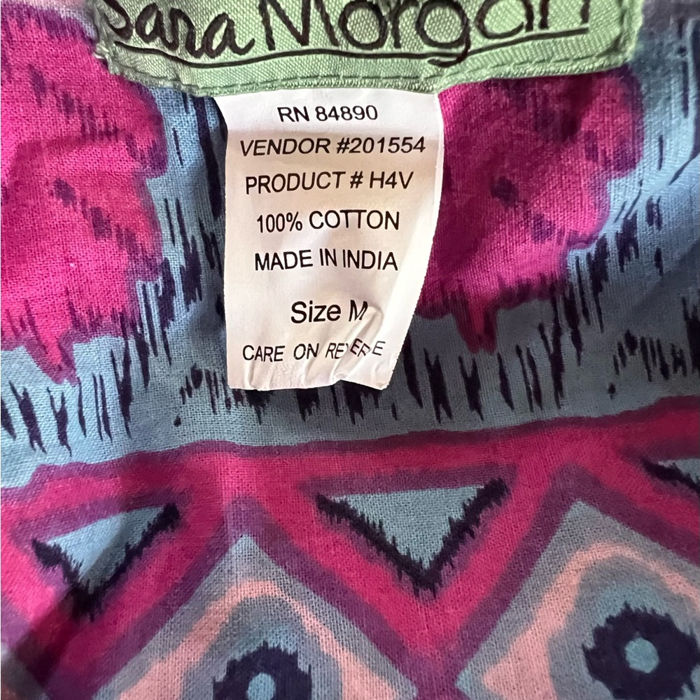 Vibrant Sara Morgan vintage housedress medium pockets D72 - Picture 8 of 8